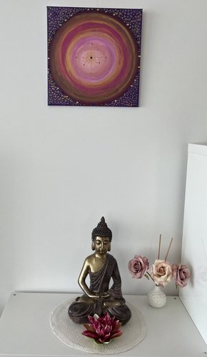 Transformation mit Strasssteinen 40 cm x 40 cm