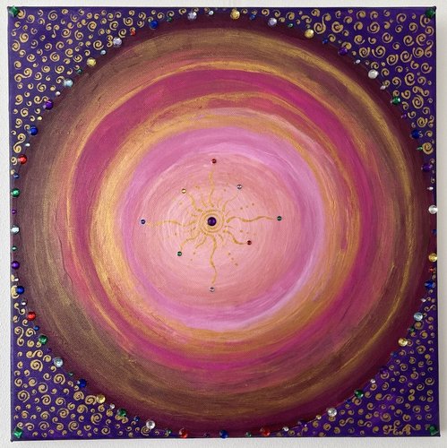 Transformation mit Strasssteinen 40 cm x 40 cm